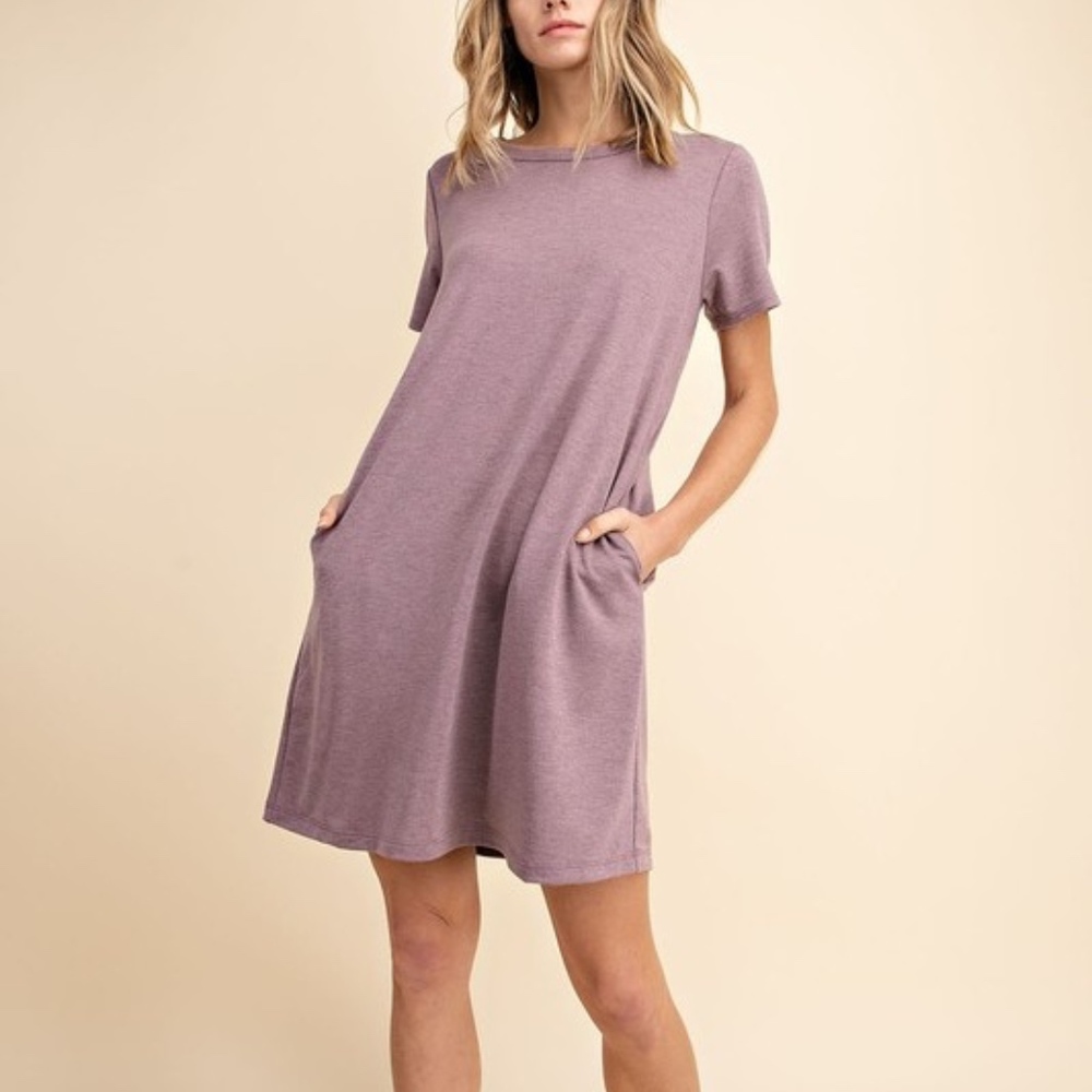 Light Plum T-shirt Dress - Picture 2 of 6